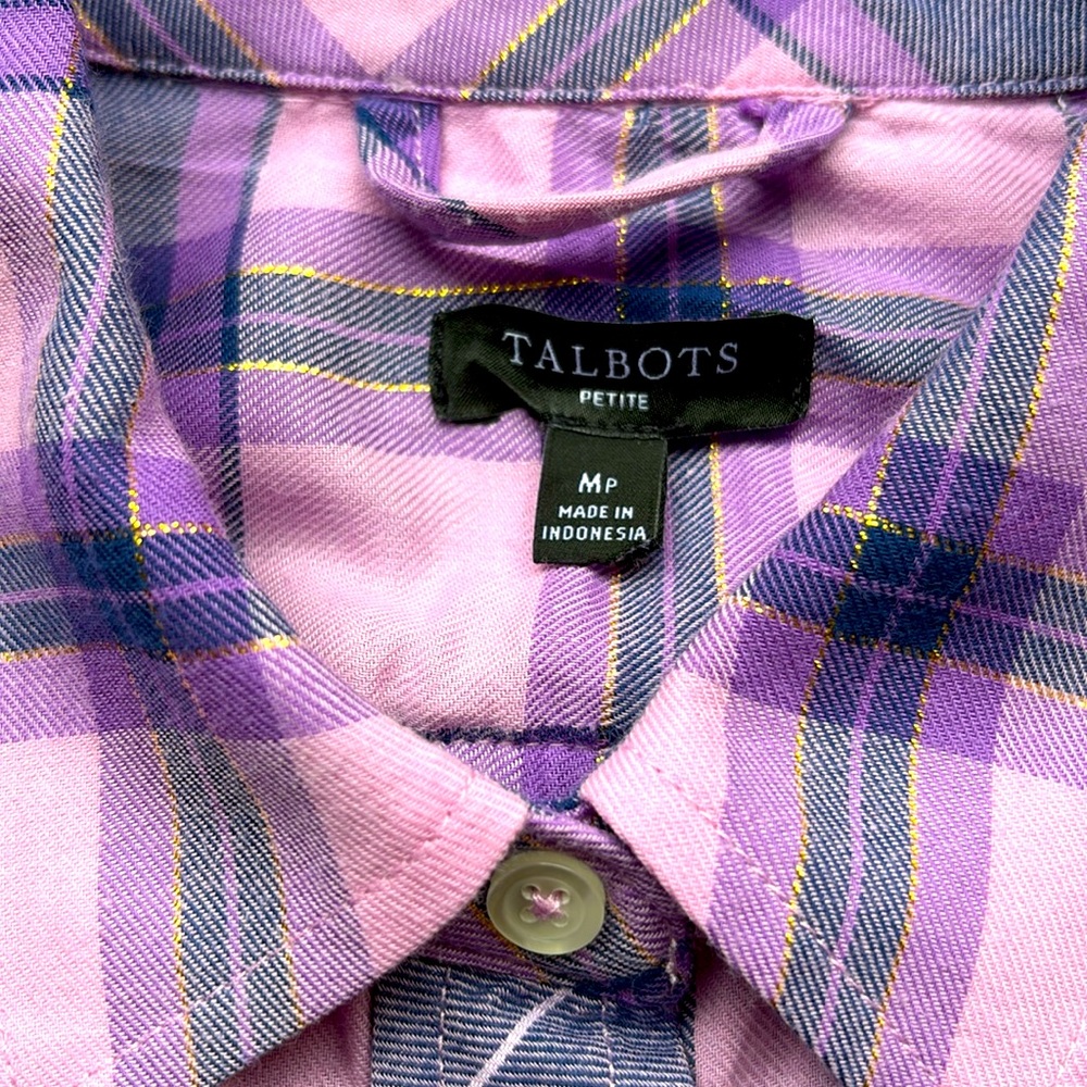 Talbots purple flannel with pizzazz - Picture 2 of 6